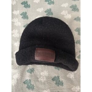 SHRUNK Duluth Trading Co Kids Black 100 Percent Wool Beanie infant Made in USA